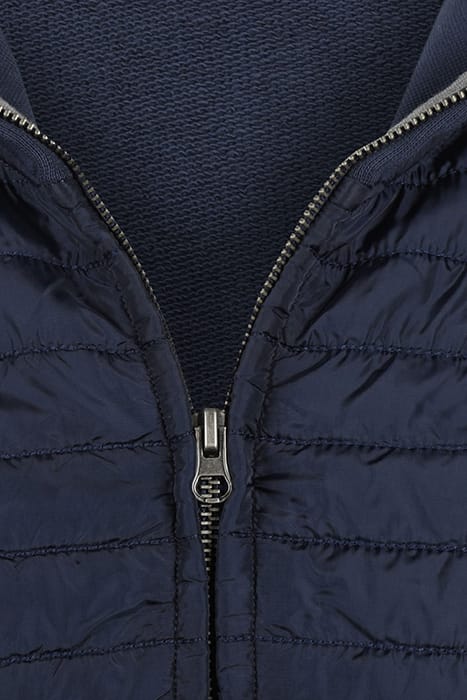 ZIP THRU SWEAT WITH NYLON NAVY 3
