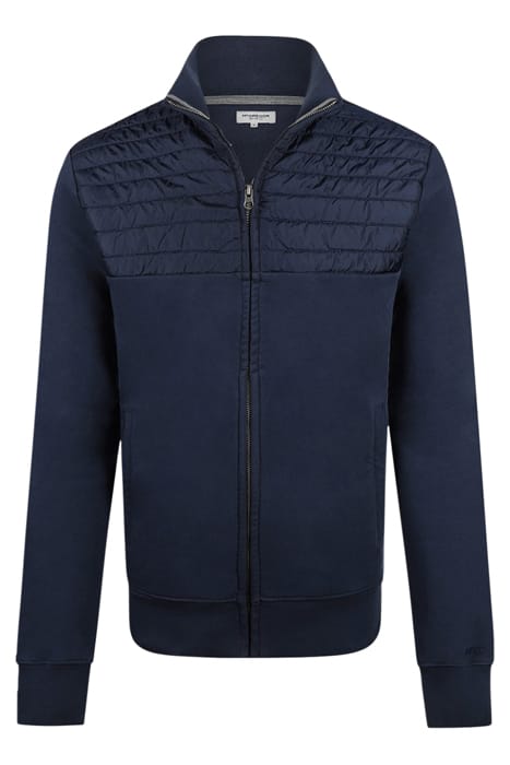 ZIP THRU SWEAT WITH NYLON NAVY 1