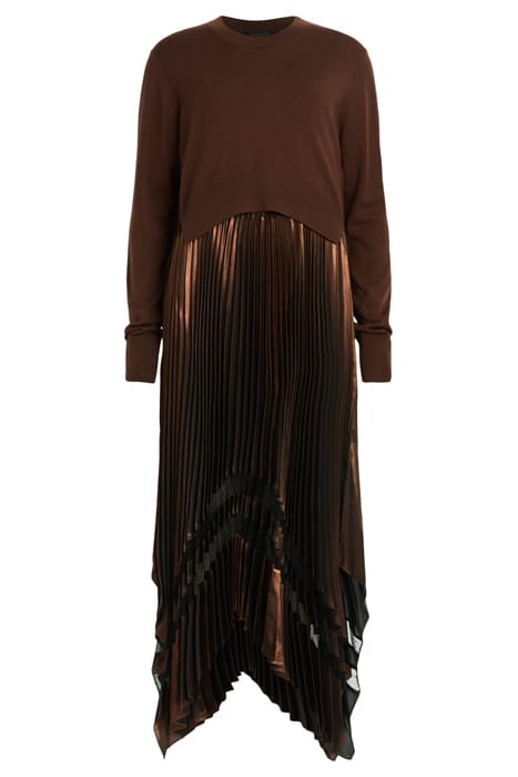 NADIA FOIL DRESS PALE CACAO/BLACK 4