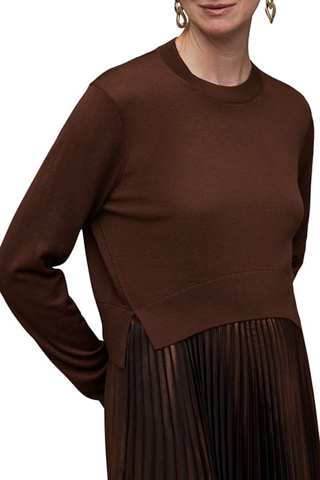 NADIA FOIL DRESS PALE CACAO/BLACK 7