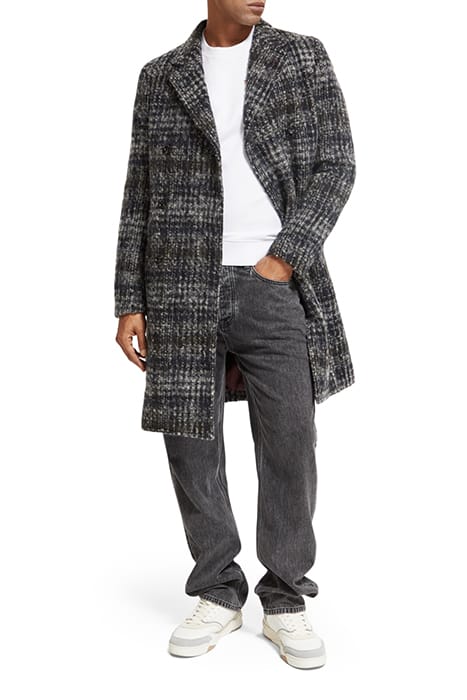CHECK WOOL BLEND COAT MULTI GREY CHECK 2