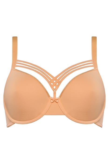 DAME DE PARIS APRICOT AND GOLD PLUNGE BRA 2