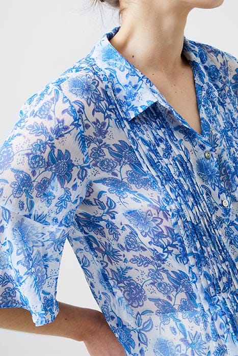 COSETTE PINTUCK TOP WHITE/BAJA BLUE 5