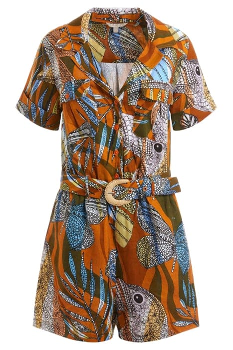 GUESS ECO CINDY LINEN ROMPER BATIK TOUCAN CLAY 4