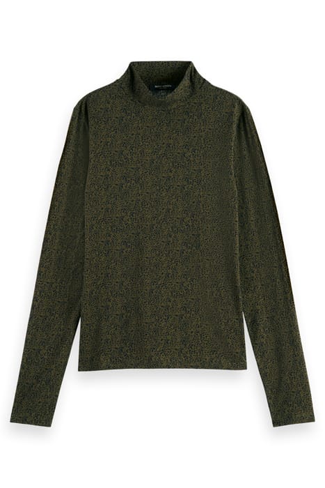 ALL OVER PRINTED MOCKNECK LONG SLEEVED SHIRT LEOPARD SPOT GR 4
