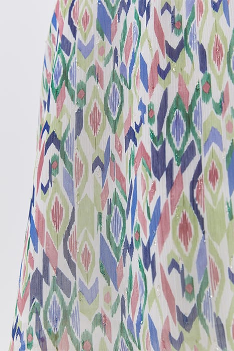 ECRU IKAT DIAMOND PRINT TOP WITH TIE ON BACK 8
