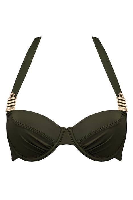 ROYAL NAVY SEAWEED GREEN PLUNGE BALCONY BIKINI TOP 4