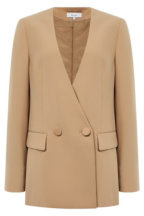 MARGEAUX COLLARLESS BLAZER — NEUTRAL 3