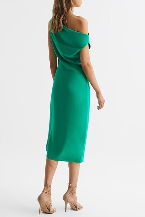 ZARIA DRAPE MIDI DRESS GREEN 2