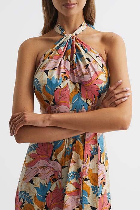 ELECTRA-BRIGHT MIDI DRESS — PINK/NEUTRAL 5