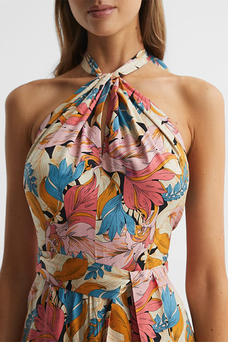 ELECTRA-BRIGHT MIDI DRESS — PINK/NEUTRAL 6