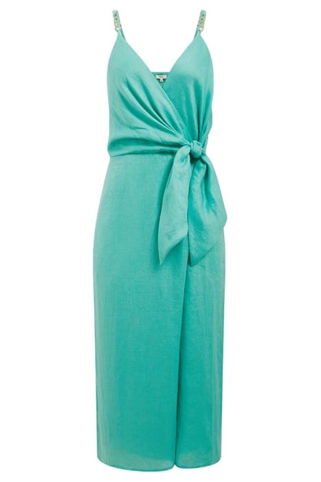 ESME LINEN MIDI DRESS AQUA 3