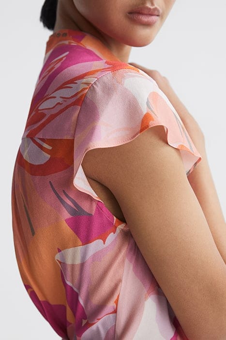 MARSEILLE PRINTED MINI DRESS — PINK/CORAL 7
