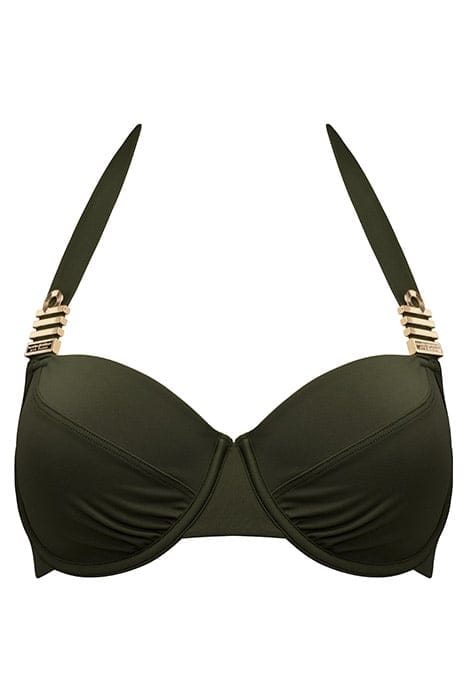 ROYAL NAVY SEAWEED GREEN PLUNGE BALCONY BIKINI TOP 4