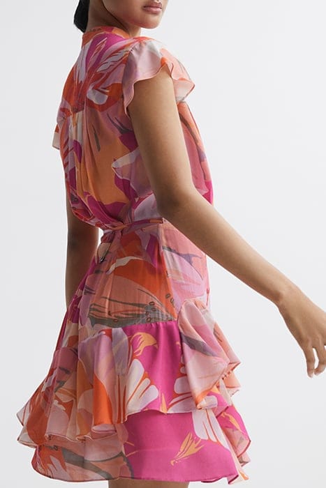 MARSEILLE PRINTED MINI DRESS — PINK/CORAL 2