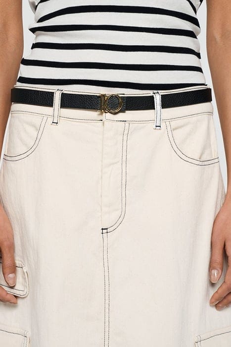 SLUB TWILL SKIRT ECRU 6