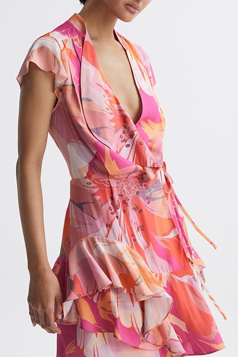 MARSEILLE PRINTED MINI DRESS — PINK/CORAL 6