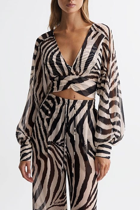 FARLEY PRINTED BLOUSE — BLACK/WHITE 1
