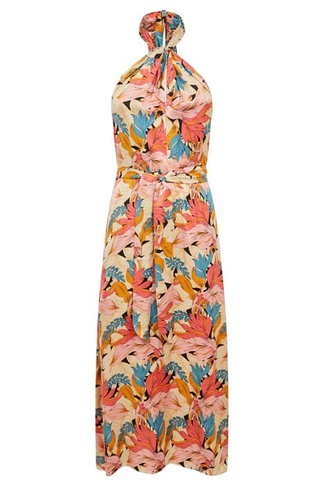 ELECTRA-BRIGHT MIDI DRESS — PINK/NEUTRAL 3