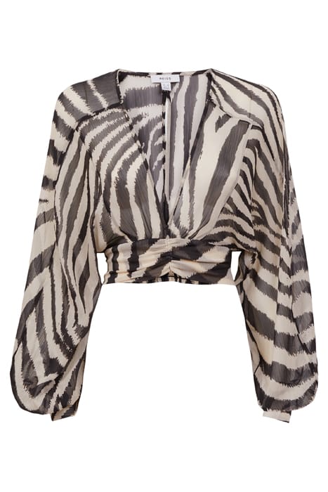 FARLEY PRINTED BLOUSE — BLACK/WHITE 3