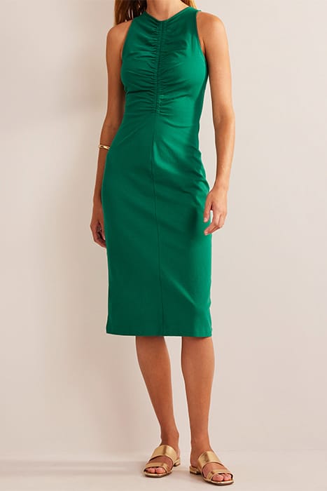 RACER JERSEY MIDI DRESS BRIGHT EMERALD 3