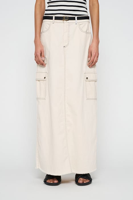 SLUB TWILL SKIRT ECRU 1