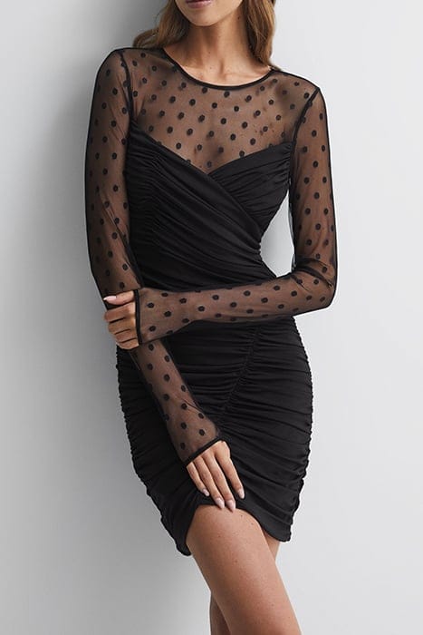 HILARY-HALSTON MINI DRESS — BLACK 1