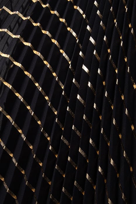 GENESIO ABITO PLISSE RIGA LAMI BLACK/GOLD 3