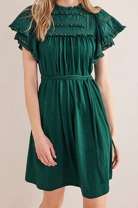 TRIM DETAIL JERSEY MINI DRESS EMERALD NIGHT 1