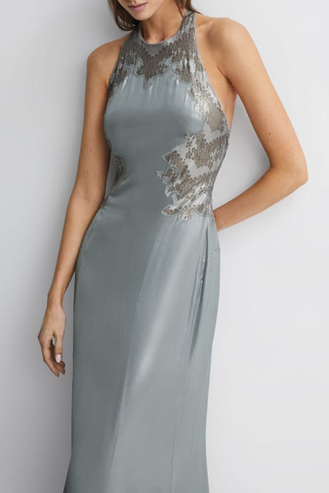 FERN METALLIC MAXI DRESS — SILVER 5