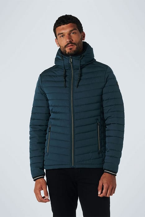 JACKET HOODED SHORT FIT PADDED SHADOW BLUE 1