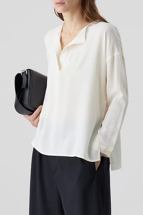 COLLARLESS BLOUSE SHIRTS & BLOUSES IVORY 4