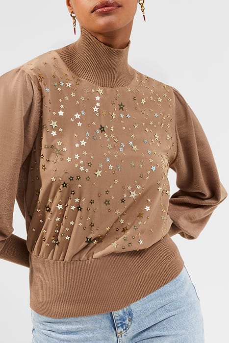 PF MACEY STAR EMBROIDERY JMPR CAMEL 3