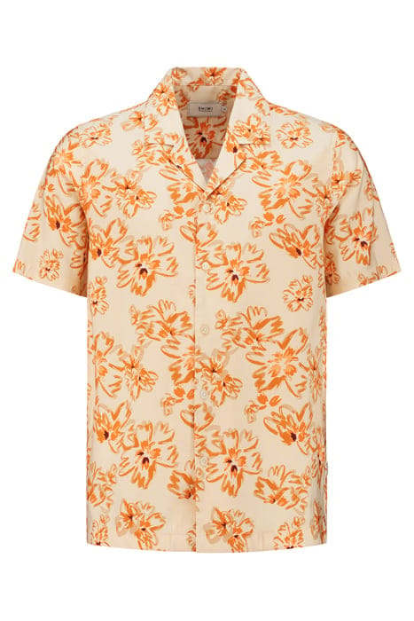 MEN SHORTSLEEVE WASHED FLOWER LIGHT BEIGE 5