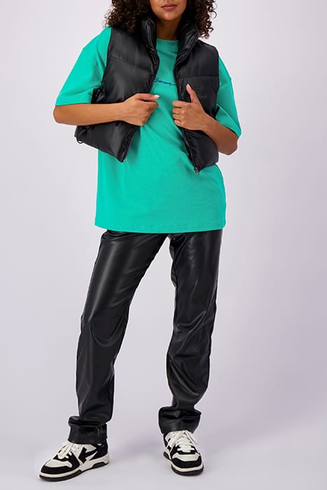 FAUX LEATHER BODYWARMER BLACK 2