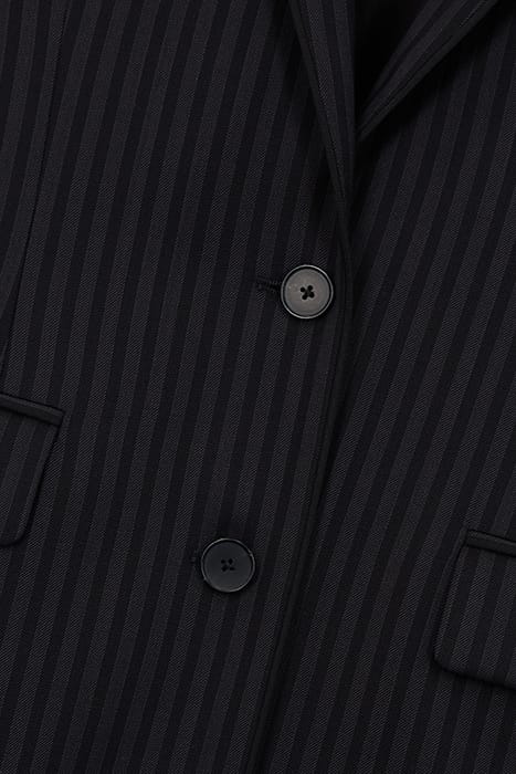DOUBLE BUTTONS SINGLE BRUSH SUIT JACKET BLACK GREY 2