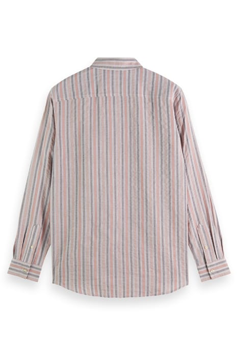 LIGHTWEIGHT DOBBY STRIPE SHIRT PINK GREY STRIPE 2