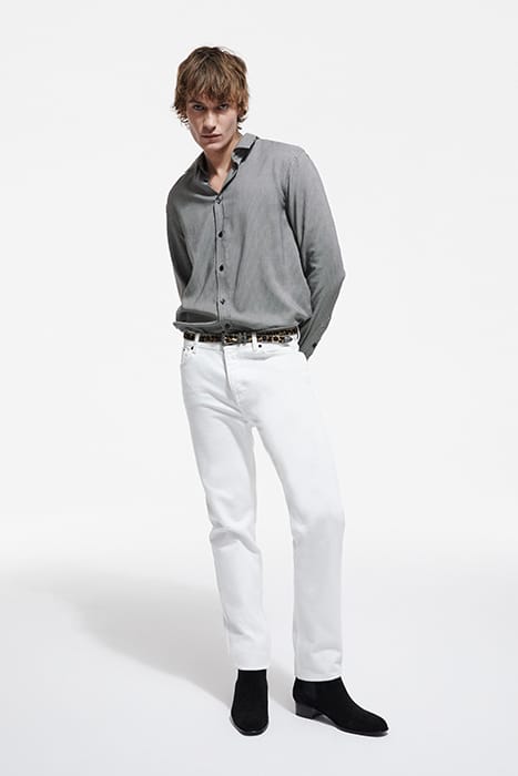 FEATHER PRINT SHIRT BLACK WHITE 3