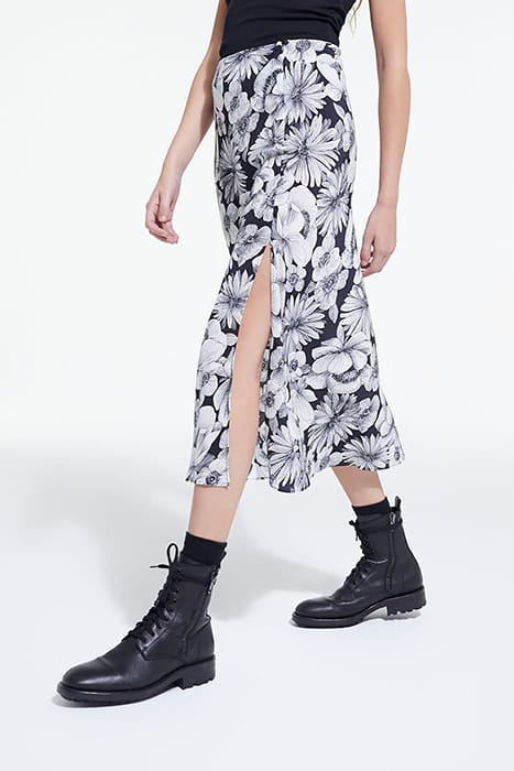 ROMANTIC GARDEN LONG SKIRT BLACK WHITE 5