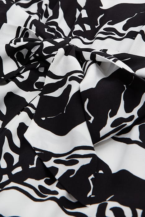 SHORT TIED DRESS WITH LONG SLEEVES BLACK / WHITE 2