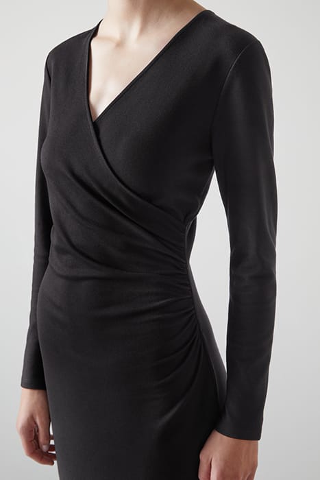 DR ALEX JERSEY WRAP DRESS BLACK 5