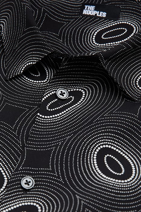 SLIM SHIRT D GALAXY PATTERN BLACK WHITE 2
