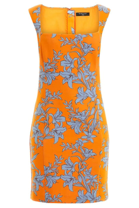 MARCIANO BY GUESS SUNBURST PENCIL MINI DRESS ORANGE 3