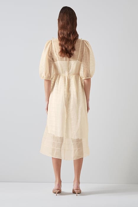 DR MADDIE PINTUCK DRESS ECRU 2