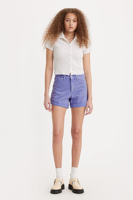 ROLLED DENIM SHORTS LAVENDER 1