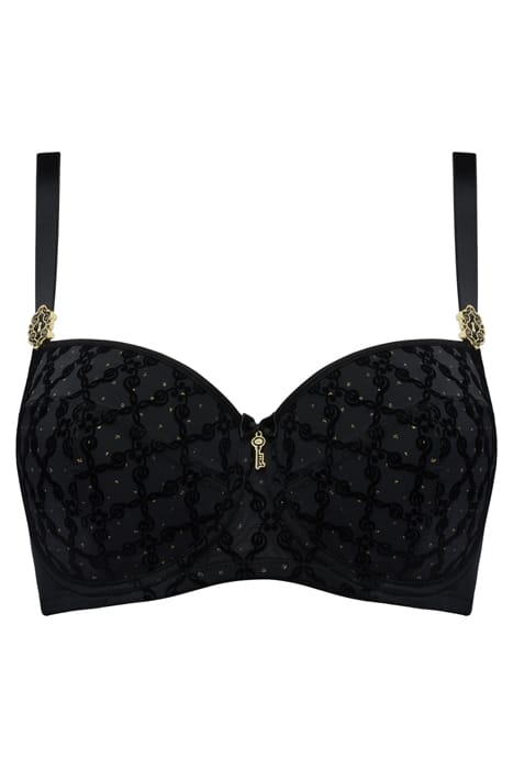 CALLIOPE BLACK AND GOLD PRINT BALCONY BRA 2
