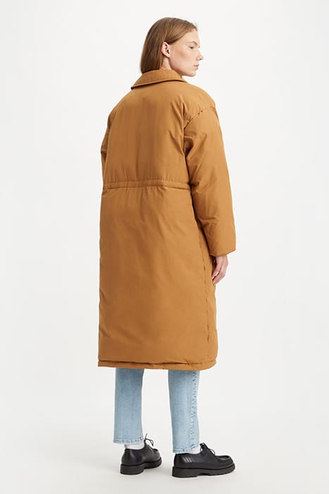 PUFFER SINGLE BREASTED COAT BROWN 2