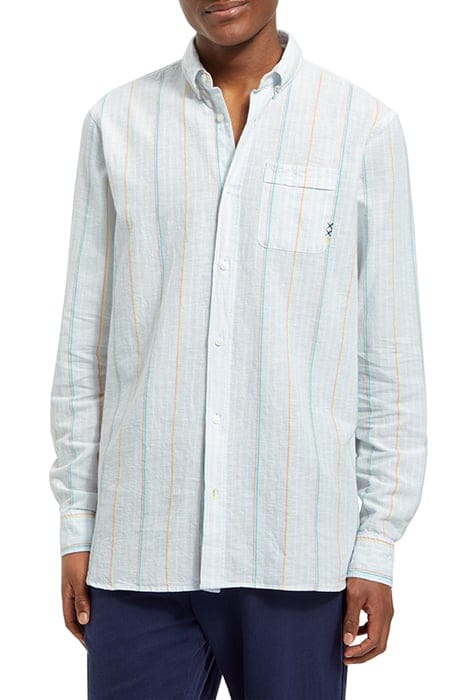 REGULAR FIT YARN-DYED STRIPE C BLUE/WHITE STRIPE 1