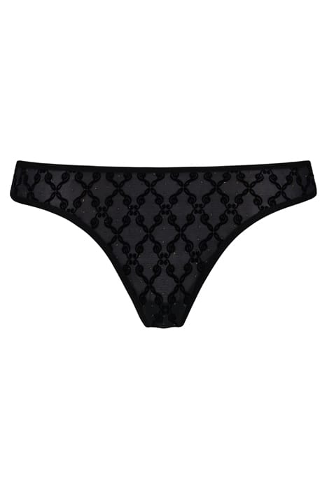 CALLIOPE BLACK AND GOLD PRINT THONG 3