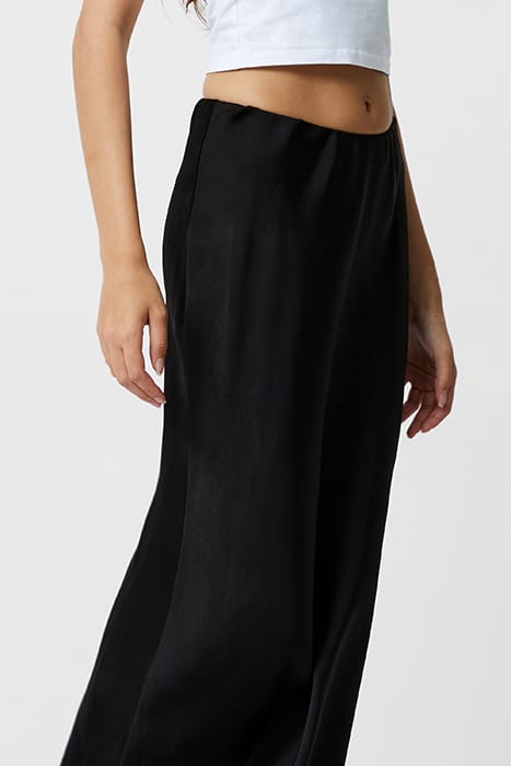 SATIN SLIP MIDI SKIRT BLACK 4